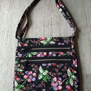 VERA BRADLEY TRIPLE ZIP HIPSTER CROSSBODY- WINTER BERRY